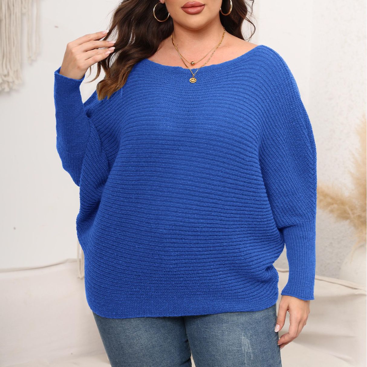 Batwing Sleeve Off-shoulder Loose Women's Sweater