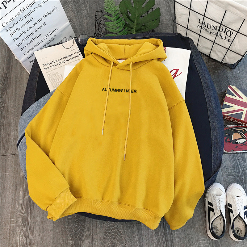 Korean Style Long Sleeve Casual Hooded Coat