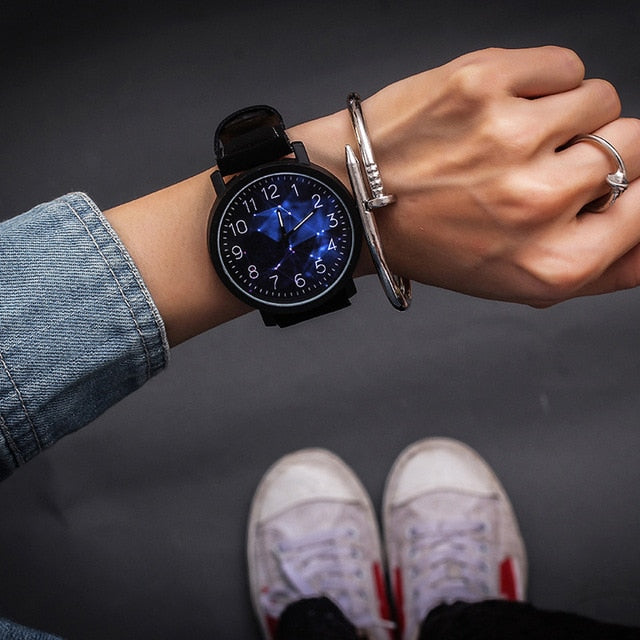 Fashion Casual Big Dial Belt Watch