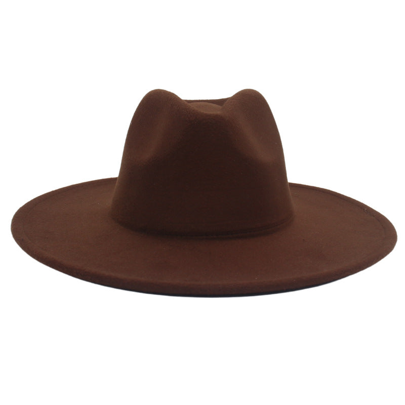 Large Brim Solid Color Cashmere Fashion Felt Jazz French Top Hat