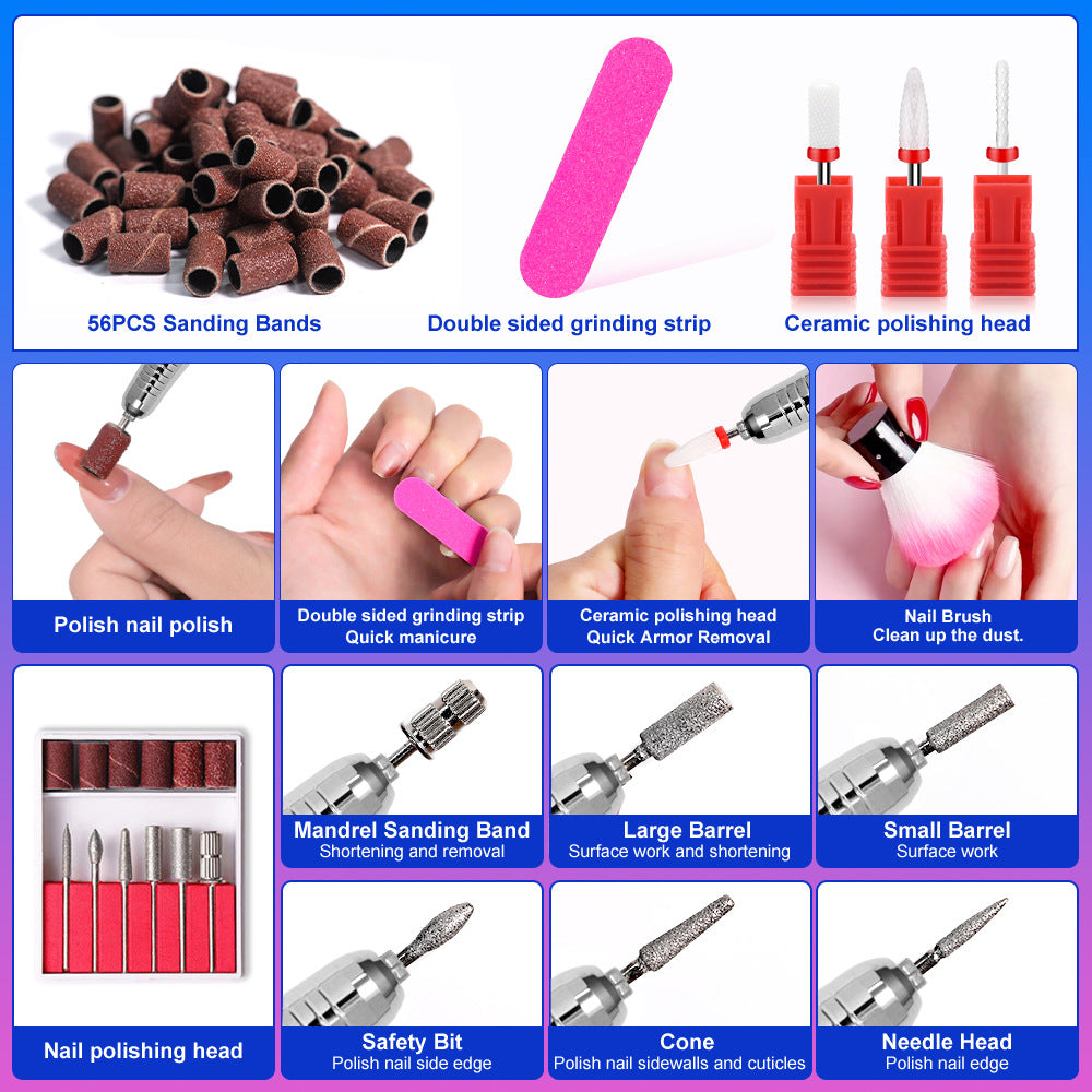 Portable Nail Polishing Machine Long Standby Rechargeable High Power