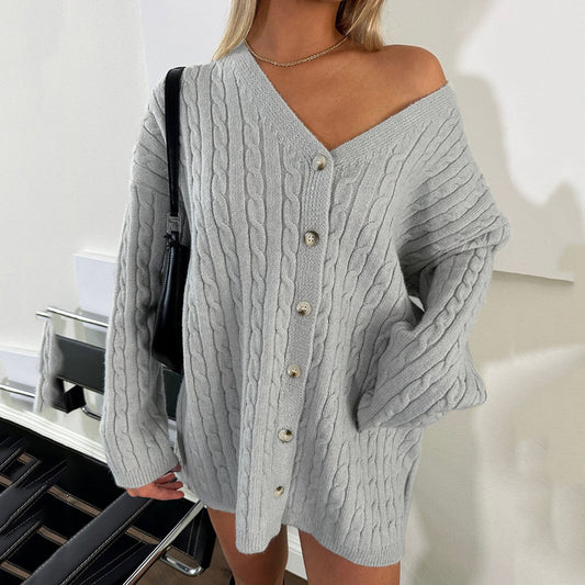 Idle Style Twist Texture Women's Sweater