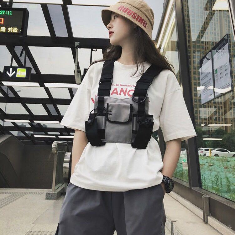 Hip Hop Tactical Vest Tide Brand Tooling Vest Backpack
