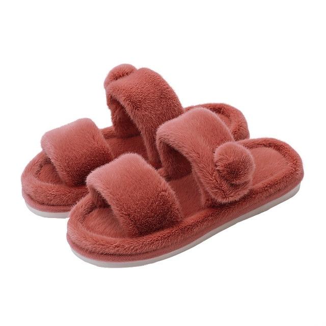 Women's cotton slippers with platform floor