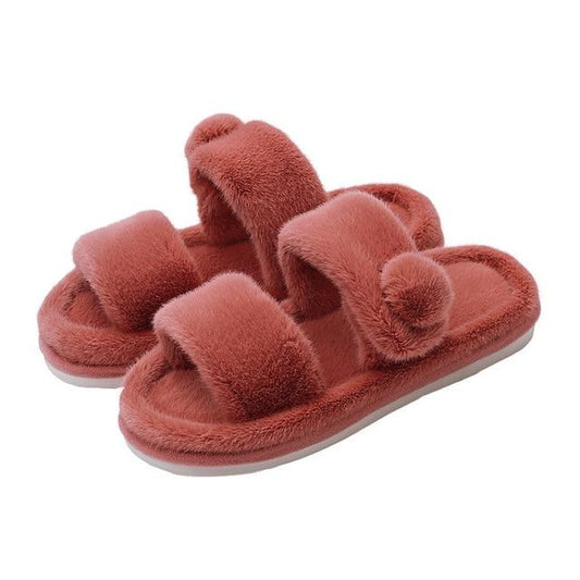 Women's cotton slippers with platform floor
