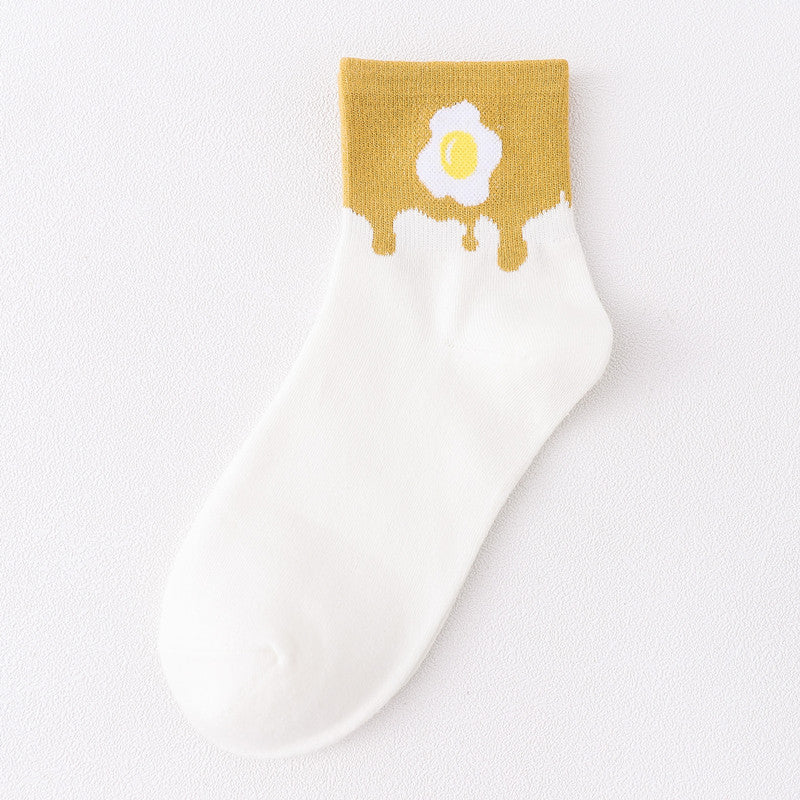 Sweet and cute color matching fruit short socks