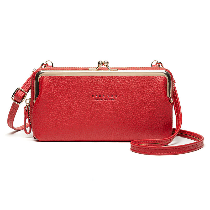 Korean Style Horizontal Lychee Pattern Diagonal Bag