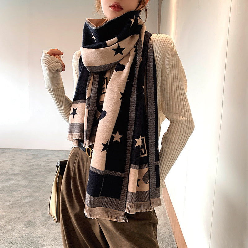 Students wear a shawl outside wool cloak