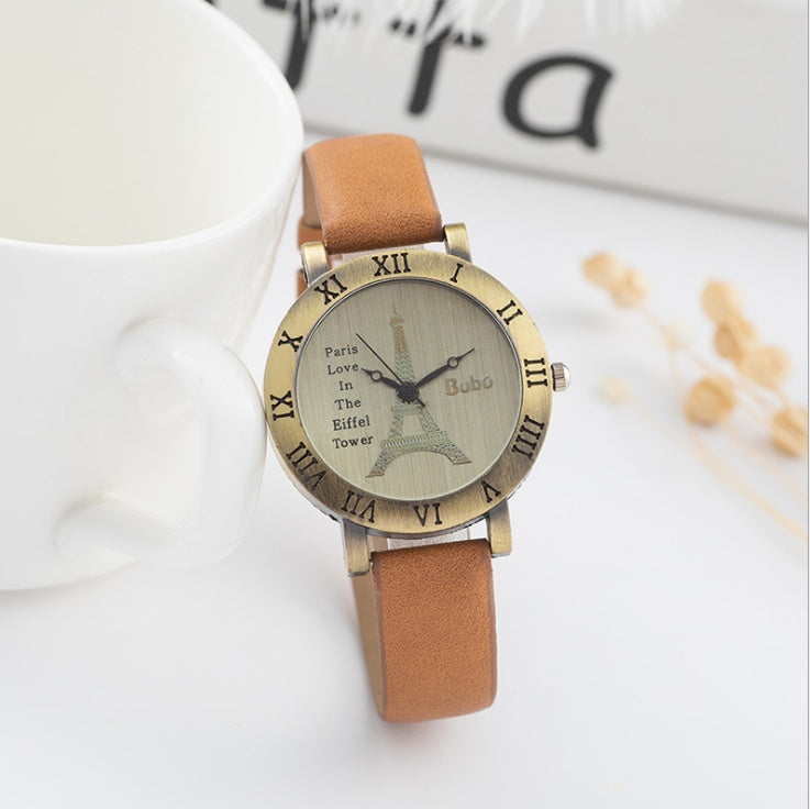Scale Roman student leather versatile watch