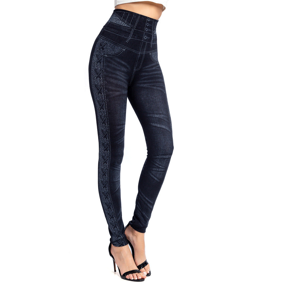 Denim leggings til kvinder
