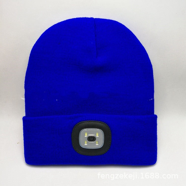 Rechargeable Model Outdoor Sports Dual Light Model LED Light Knitted Hat