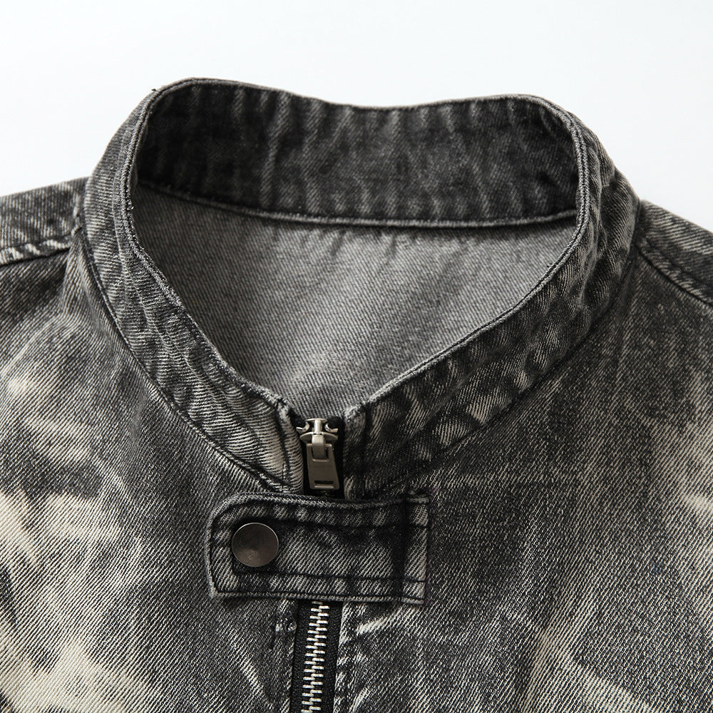 Men's Trendy Printed Stand Collar Coat Jacket