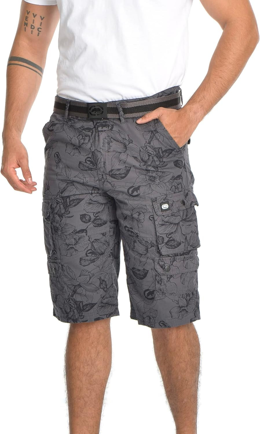 Ecko Cargo Shorts for Men – Twill Camo Mens Cargo Shorts with Belt Big and Tall