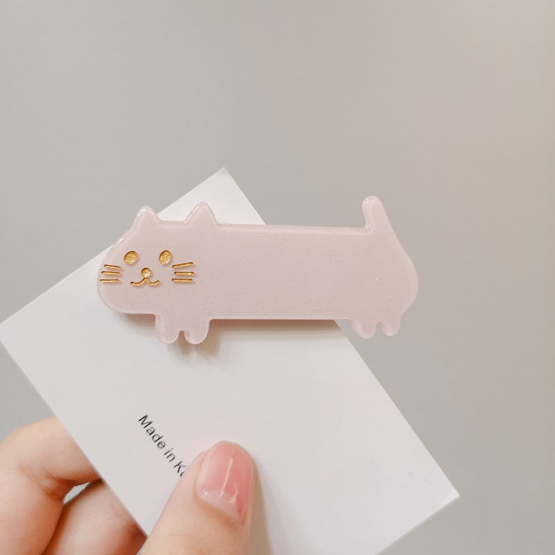 Cute short legged cat temperament girl duck beak hairpin