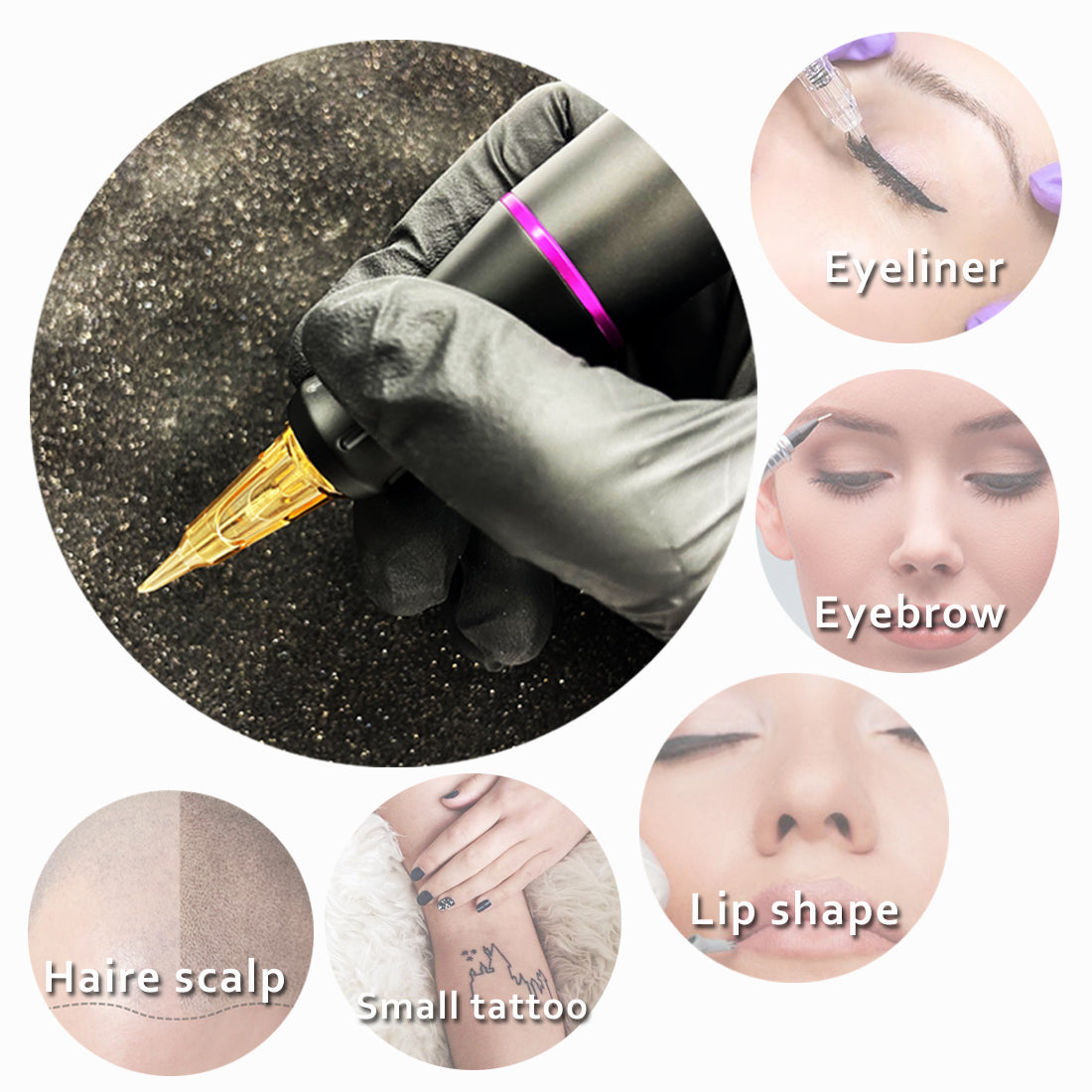 Hair beauty pupil line U-shaped secant fog Xia'an tattoo integrated needle