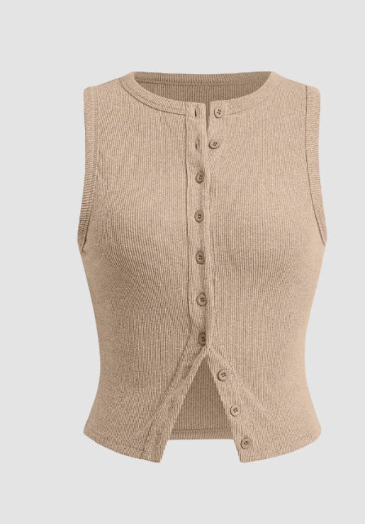 Slim Fit Sleeveless Vest For Women