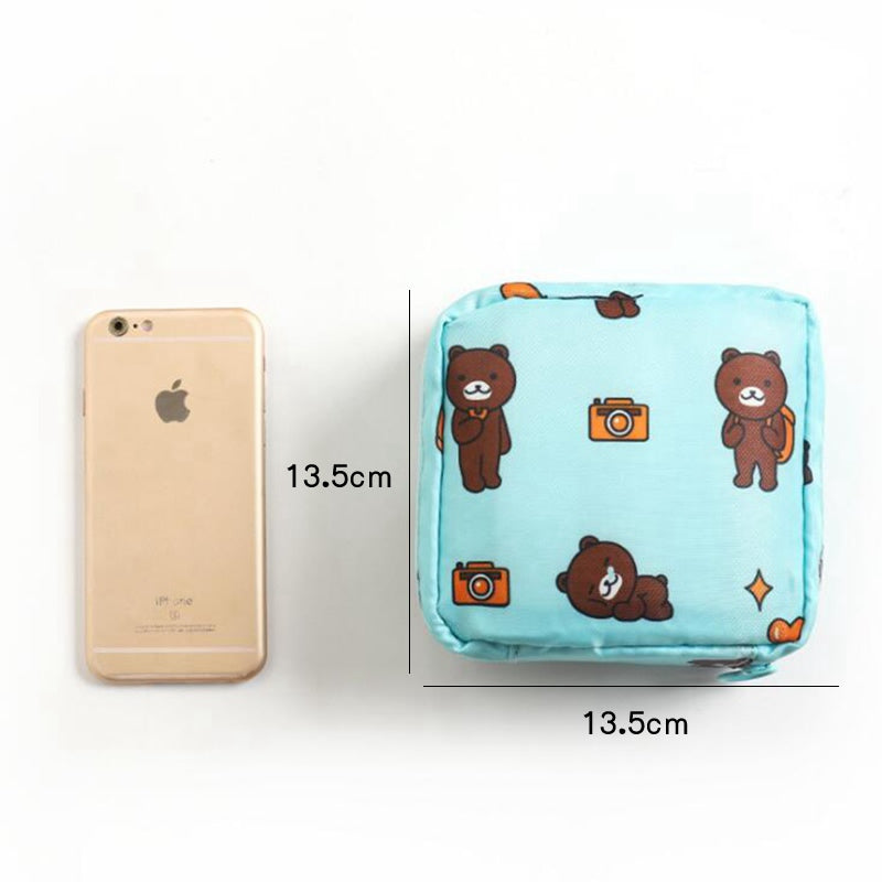 Sanitary napkin aunt towel storage bag girl heart portable