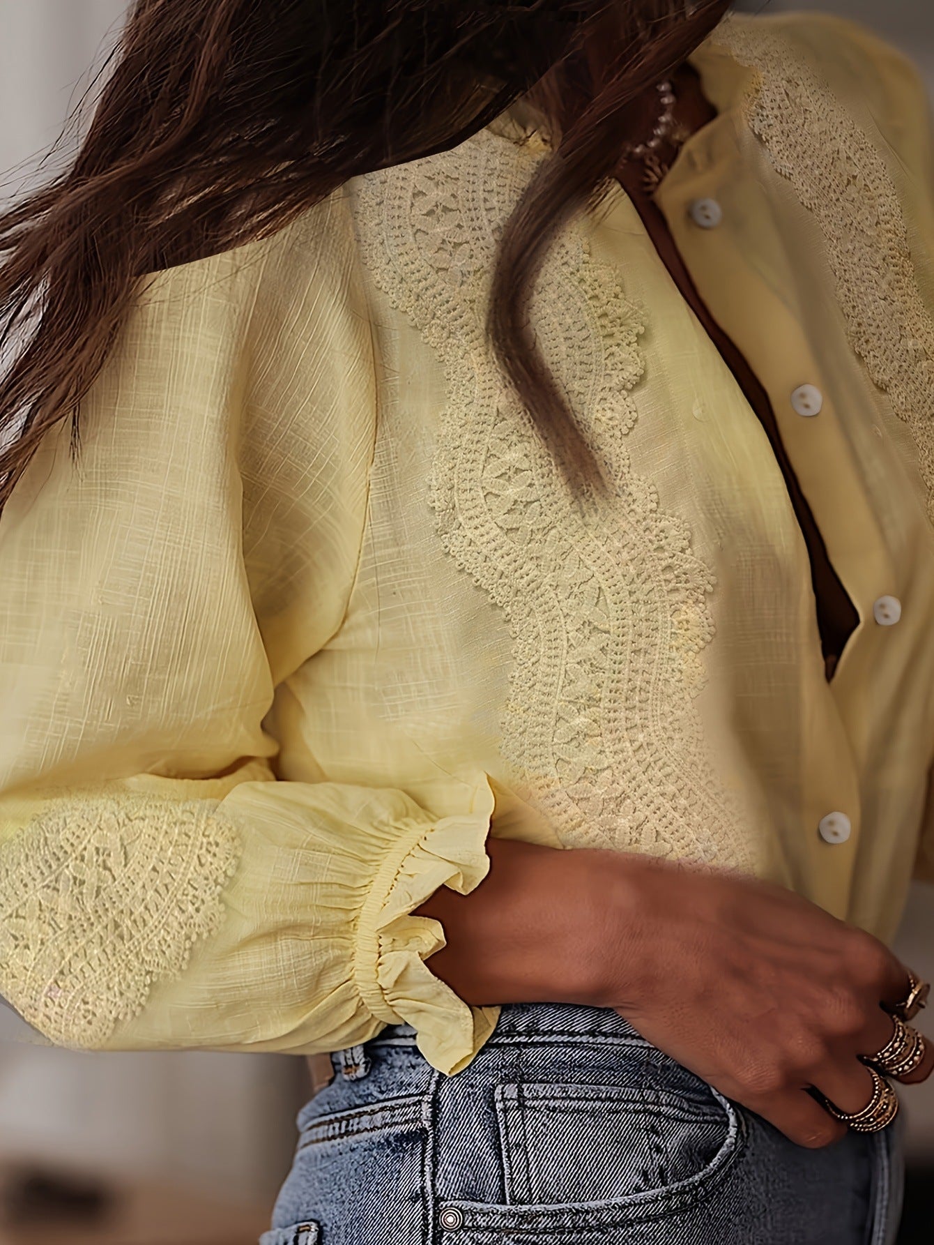 Women's Casual Retro Loose Embroidered Shirt With Stand Collar