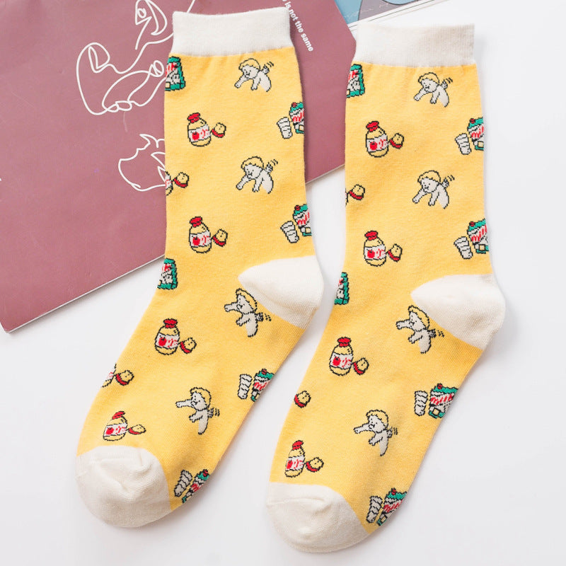 Autumn and winter anti-friction personality cartoon socks
