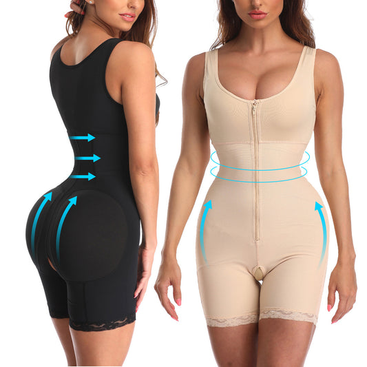 Leg lifting hip and abdomen closing bodysuit one piece underwear