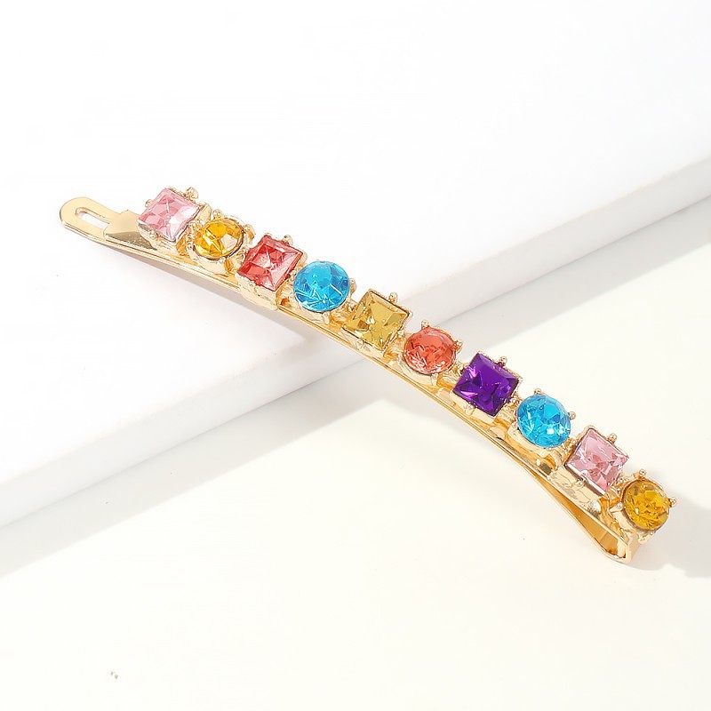 Water Drop Square Diamond Alloy Word Hairpin