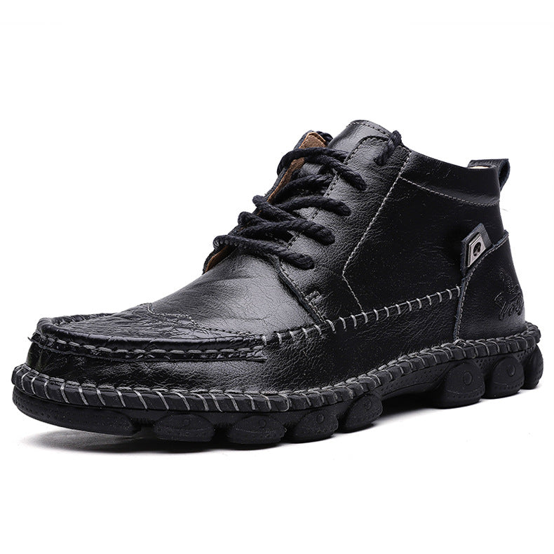 Large high top leather European and American men's Boots