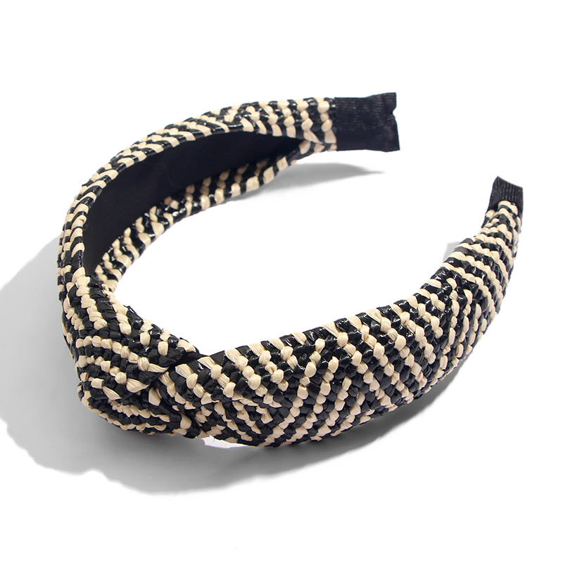 Hand woven raffia hair band