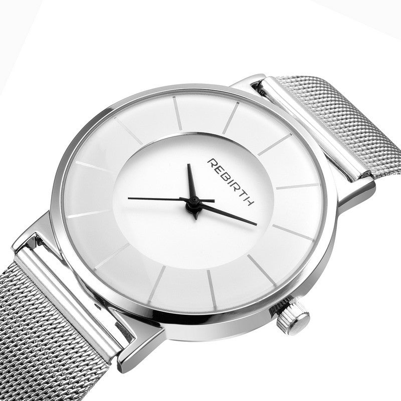 Steel mesh waterproof watch with hands