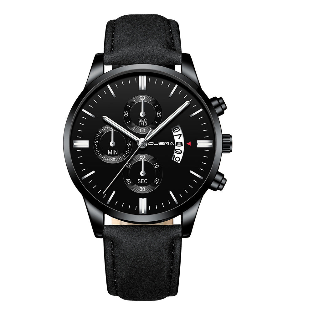 Men's Business Watch Three-eye six-point scale with calendar watch
