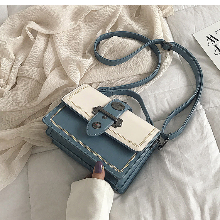 Contrasting color small square bag