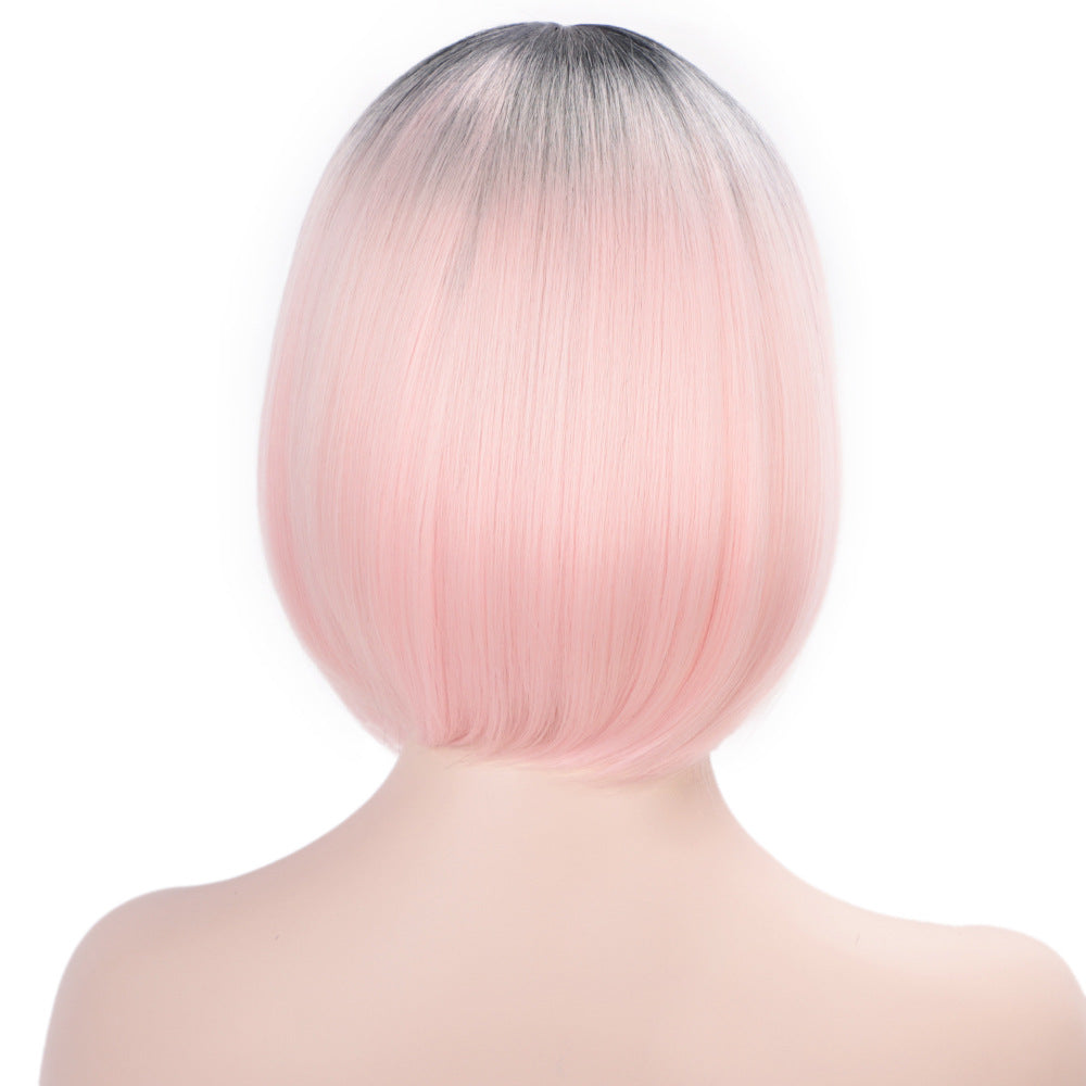 BOBO mid-point color gradient short straight wig