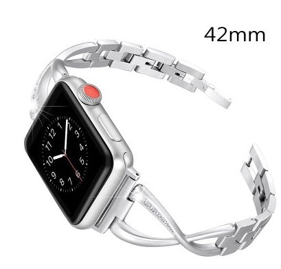 Compatible with Apple, Women Watch Band For Watch Bands 38mm 42mm Diamond Stainless Steel Bracelet For Iwatch Series 3 2 1 Bracelet