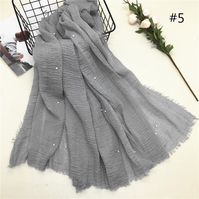 Women's shawl cap with wrinkled scarf