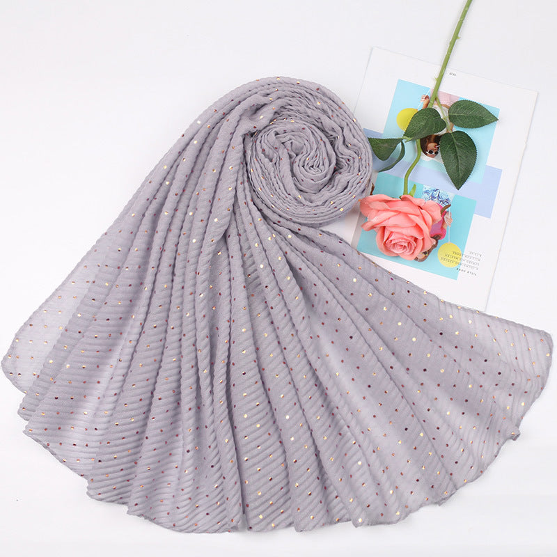 Sprinkle gold folds bronzing cotton and linen scarf