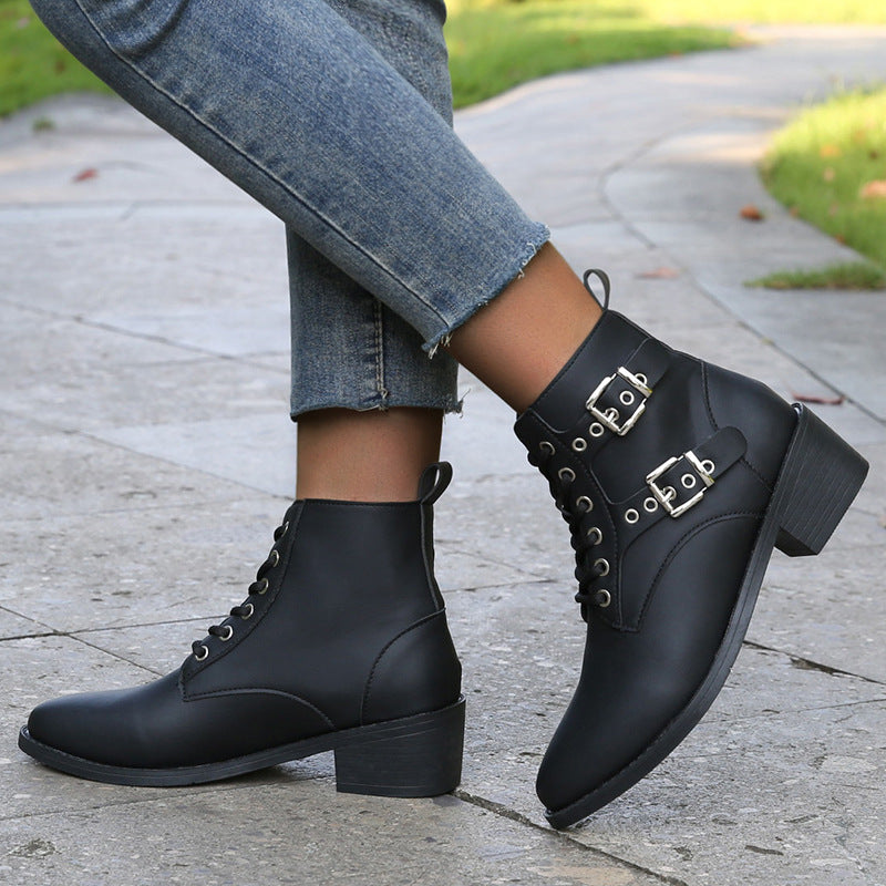 Women's Fashion Casual Western Denim Ankle Boots