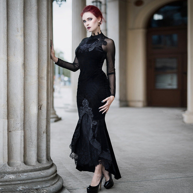 Elegant Slim-fit Præget Flæset Havfrue-nederdel