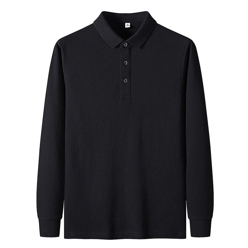 Langærmet polo T-shirt til mænd, afslappet jakke
