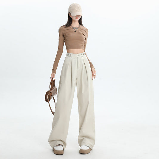 Loose High Waist Slimming Drape Casual Mopping Pants