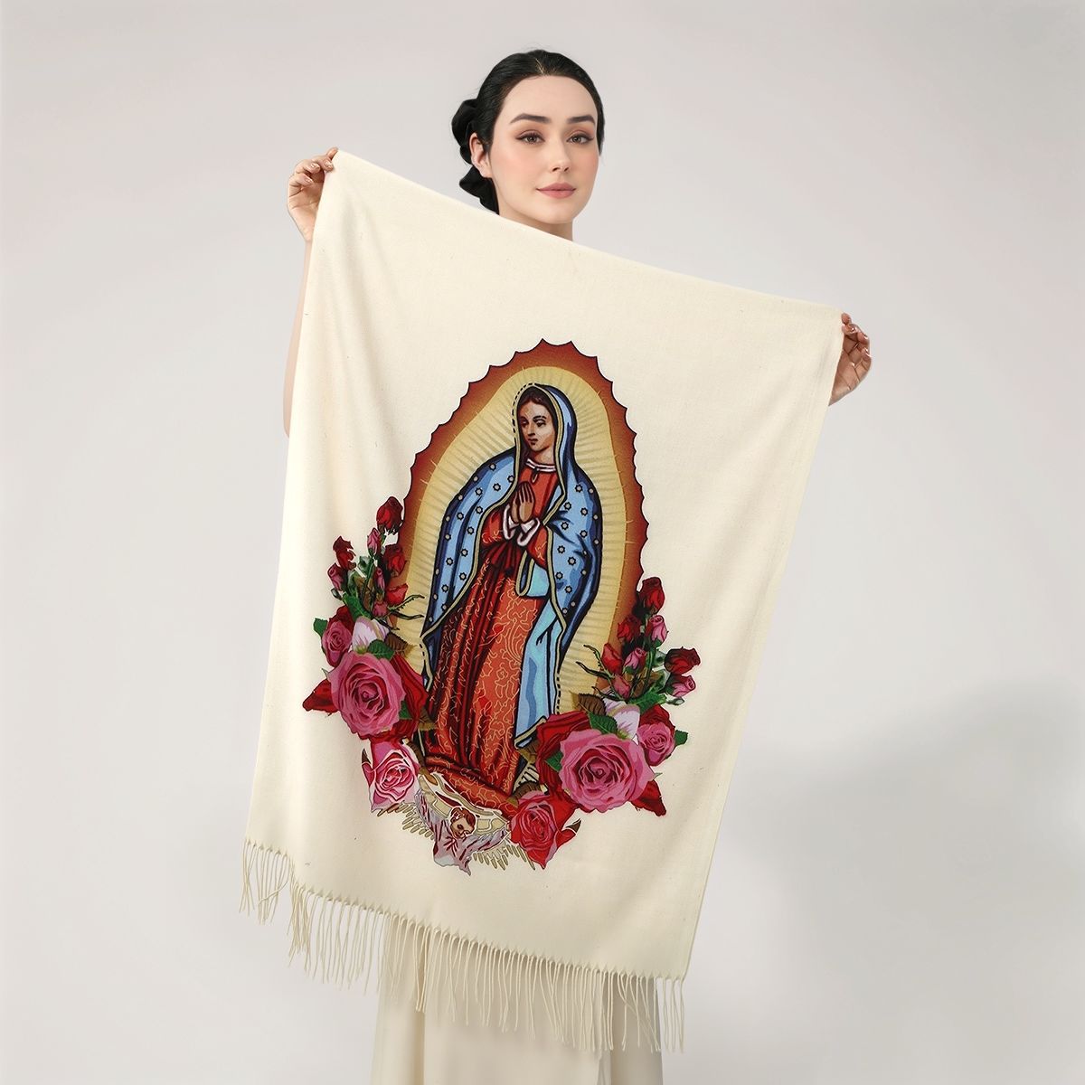 Virgin Printed Cashmere Women's Scarf All-match High Quality Warm Bib Shawl