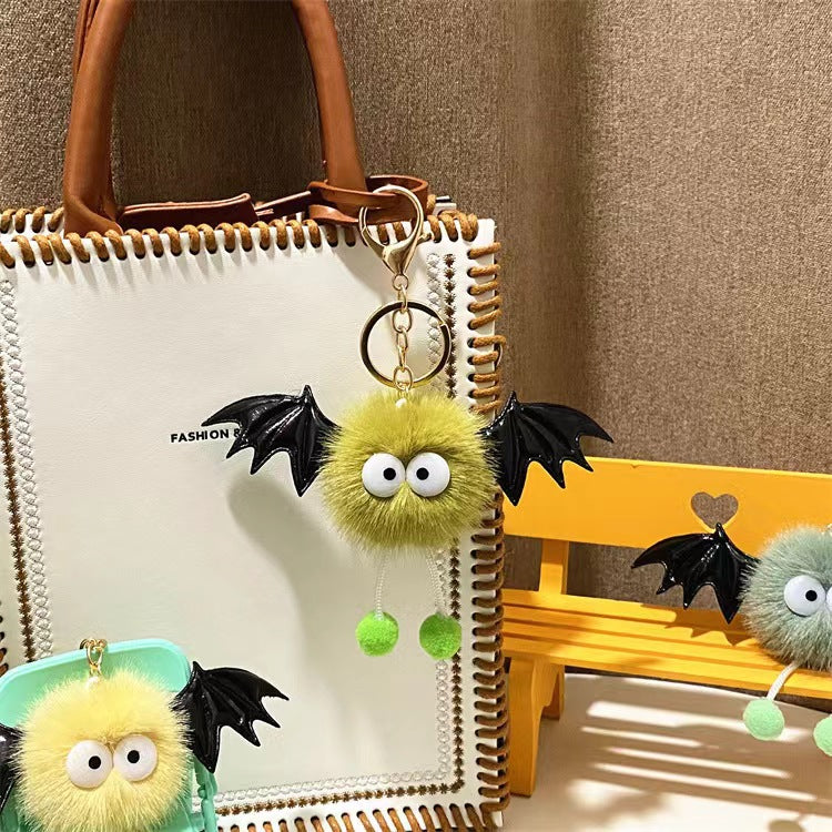 Sød sjov Halloween kunstig minkhår lille djævelspakkevedhæng