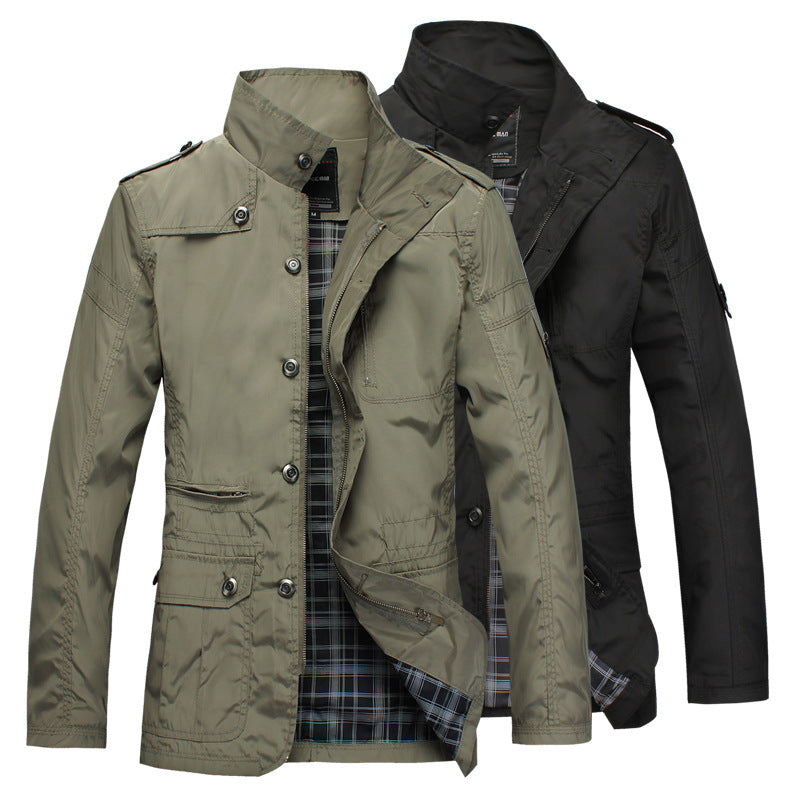 Casual stand collar men's jacket