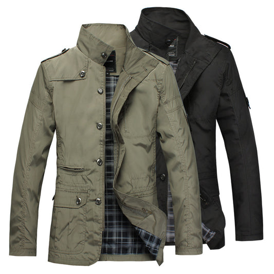 Casual stand collar men's jacket
