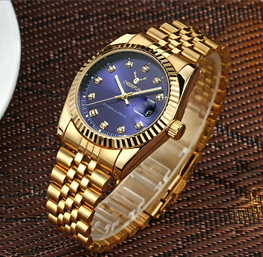Shell watch with diamonds