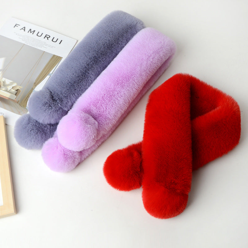 Warm thickened fur plush scarf