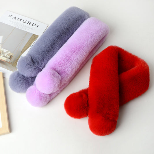 Warm thickened fur plush scarf