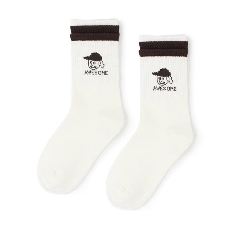 Women's stockings creative tri-color socks cotton socks
