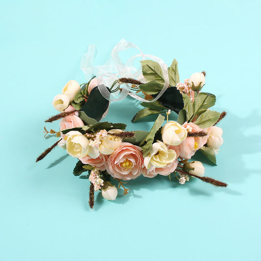 Silk yarn simulation flower headband