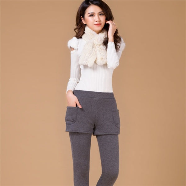 Fake two-piece leggings