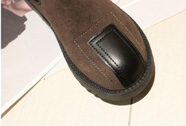 Frosted flat leather toe and velvet vintage Martin boots
