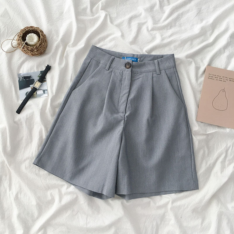 High waist loose wide leg casual shorts